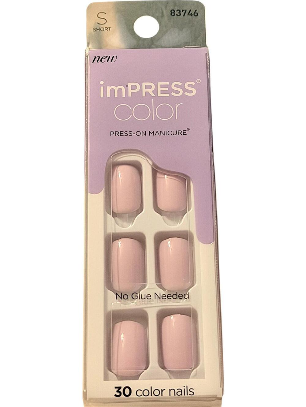 imPRESS Color Press-On Manicure - Short, Light Pink, 30 Nails